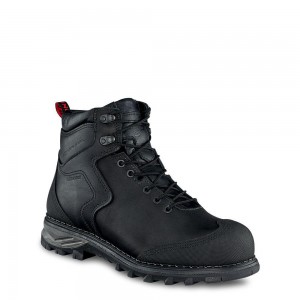 Red Wing Burnside 6-inch Vedenpitävät Turva Varvas Miesten Boot Mustat | 2598VXLKA