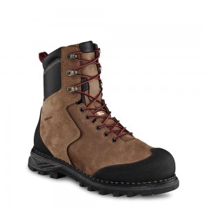 Red Wing Burnside 8-inch Vedenpitävät, CSA Turva Varvas Miesten Boot Ruskea | 6892ABUGV