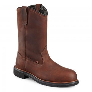 Red Wing DynaForce® 11-inch Vedenpitävät Turva Varvas Pull-On Miesten Teräskärkiset Saappaat Ruskea | 0384EACVQ