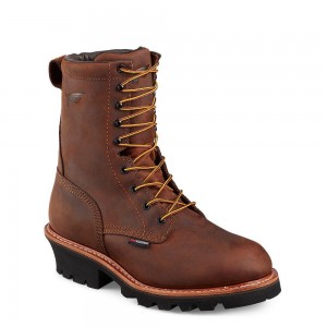 Red Wing LoggerMax 9-inch Insulated, Vedenpitävät Turva Varvas Miesten Teräskärkiset Saappaat Ruskea | 0724LNZUR