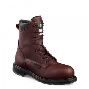 Red Wing SuperSole® 2.0 8-inch CSA Turva Varvas Miesten Teräskärkiset Saappaat Viininpunainen | 9472DXMBZ