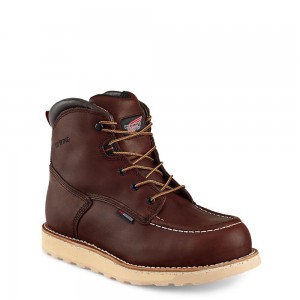 Red Wing Traction Tred 6-inch Vedenpitävät Turva Varvas Miesten Boot Ruskea | 4675BCOFJ