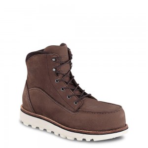 Red Wing Traction Tred Lite 6-inch Vedenpitävät Turva Varvas Naisten Saappaat Ruskea | 3261ZSBCL