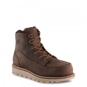 Red Wing Traction Tred Lite 6-inch Vedenpitävät Turva Varvas Miesten Boot Tan | 7248EMZCY