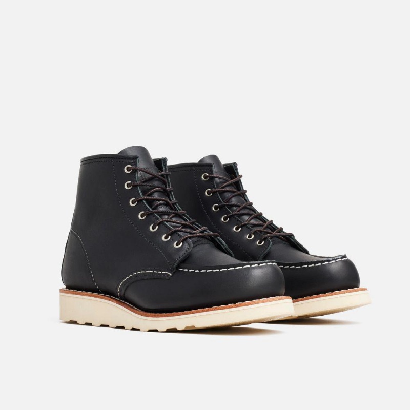 Red Wing 6-Inch Classic Moc Boundary Leather Naisten Lyhyet Saappaat Mustat | 1278NFCQG