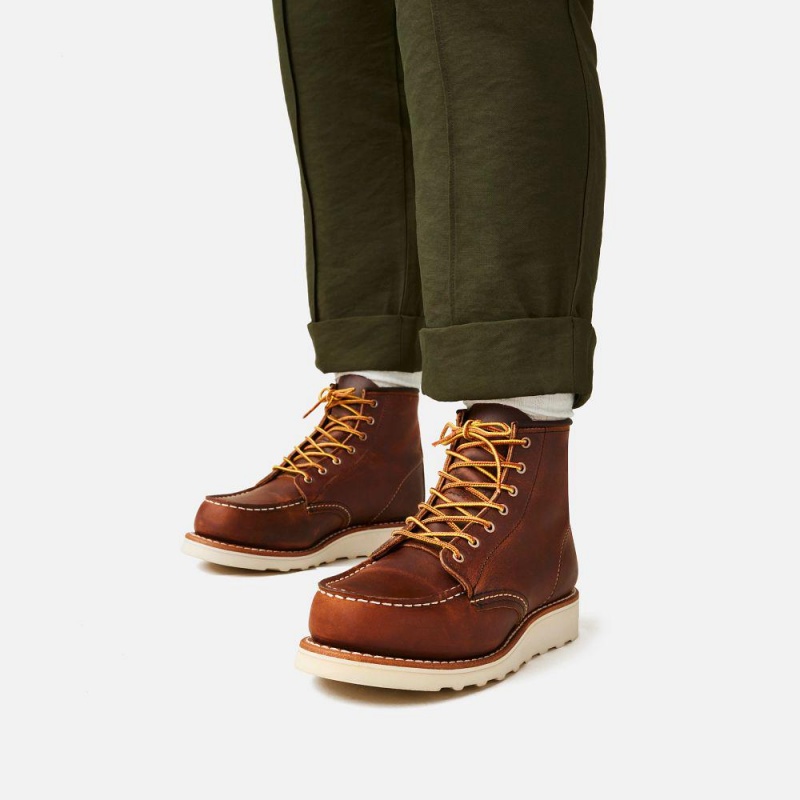 Red Wing 6-Inch Classic Moc Copper Rough & Tough Leather Naisten Lyhyet Saappaat Ruskea | 7638GVROZ