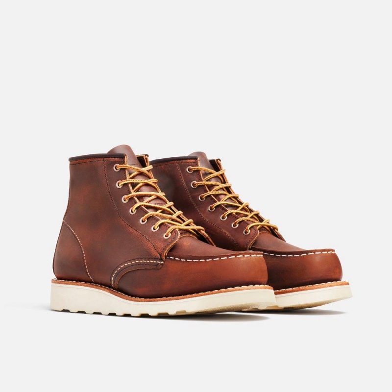 Red Wing 6-Inch Classic Moc Copper Rough & Tough Leather Naisten Lyhyet Saappaat Ruskea | 7638GVROZ