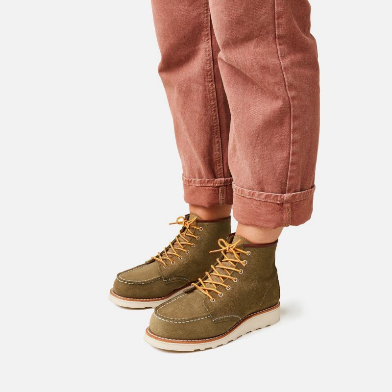 Red Wing 6-inch Classic Moc Mohave Leather Naisten Lyhyet Saappaat Oliivinvihreä | 4950QRFCV