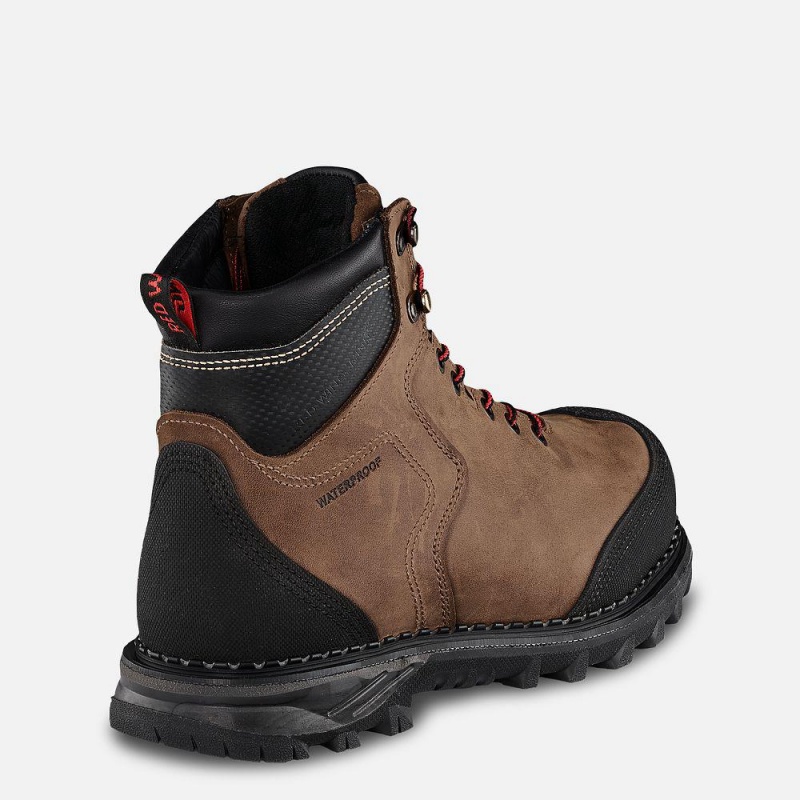 Red Wing Burnside 6-inch Vedenpitävät, CSA Turva Varvas Miesten Boot Ruskea | 6853RIVMH