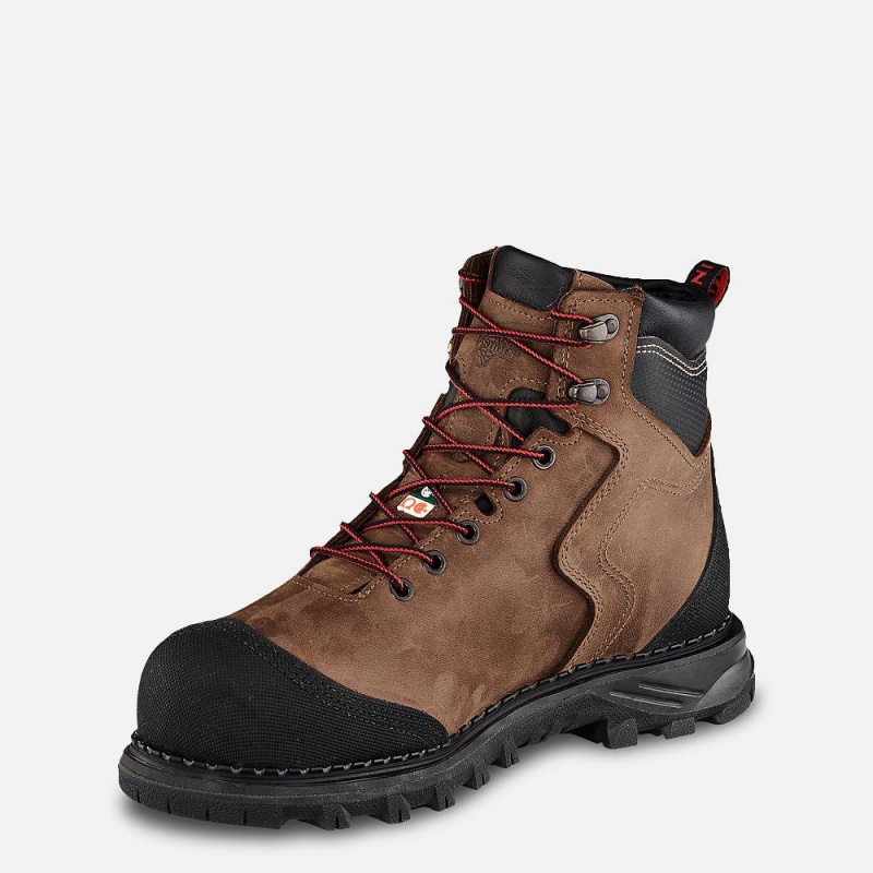 Red Wing Burnside 6-inch Vedenpitävät, CSA Turva Varvas Miesten Boot Ruskea | 6853RIVMH