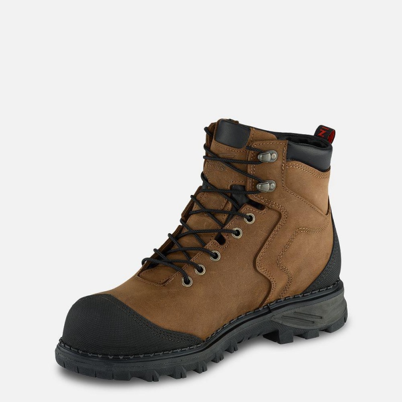 Red Wing Burnside 6-inch Vedenpitävät Turva Varvas Miesten Boot Ruskea | 1280KTQSA