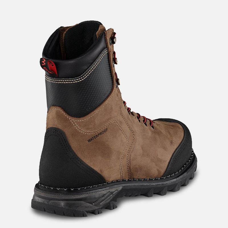 Red Wing Burnside 8-inch Vedenpitävät, CSA Turva Varvas Miesten Boot Ruskea | 6892ABUGV