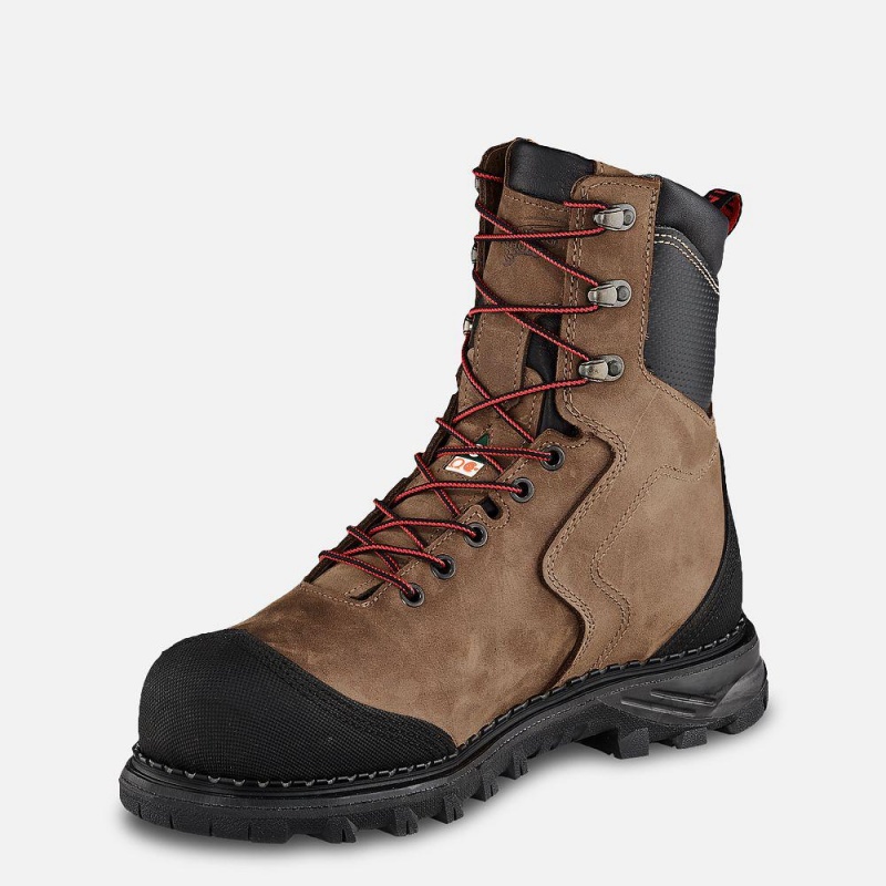 Red Wing Burnside 8-inch Vedenpitävät, CSA Turva Varvas Miesten Boot Ruskea | 6892ABUGV