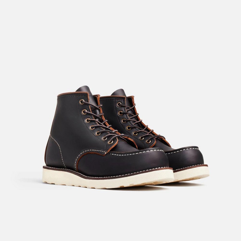 Red Wing Classic Moc 6-Inch Prairie Leather Miesten Boot Mustat | 2194DBHQR