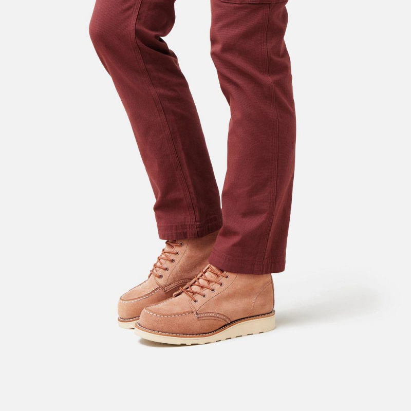 Red Wing Classic Moc in Dusty Rose Abilene Leather Naisten Lyhyet Saappaat Pinkki | 7238UIYRN