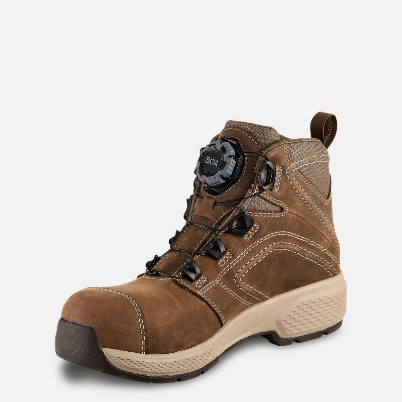 Red Wing Exos Lite 6-inch BOA® Vedenpitävät Turva Varvas Naisten Saappaat Ruskea | 6204DBZLR