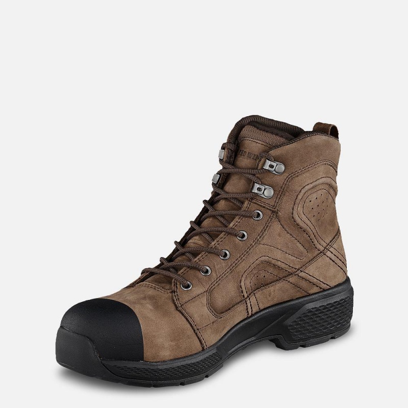 Red Wing Exos Lite 6-inch Vedenpitävät Turva Varvas Miesten Boot Ruskea | 2576PQUKZ