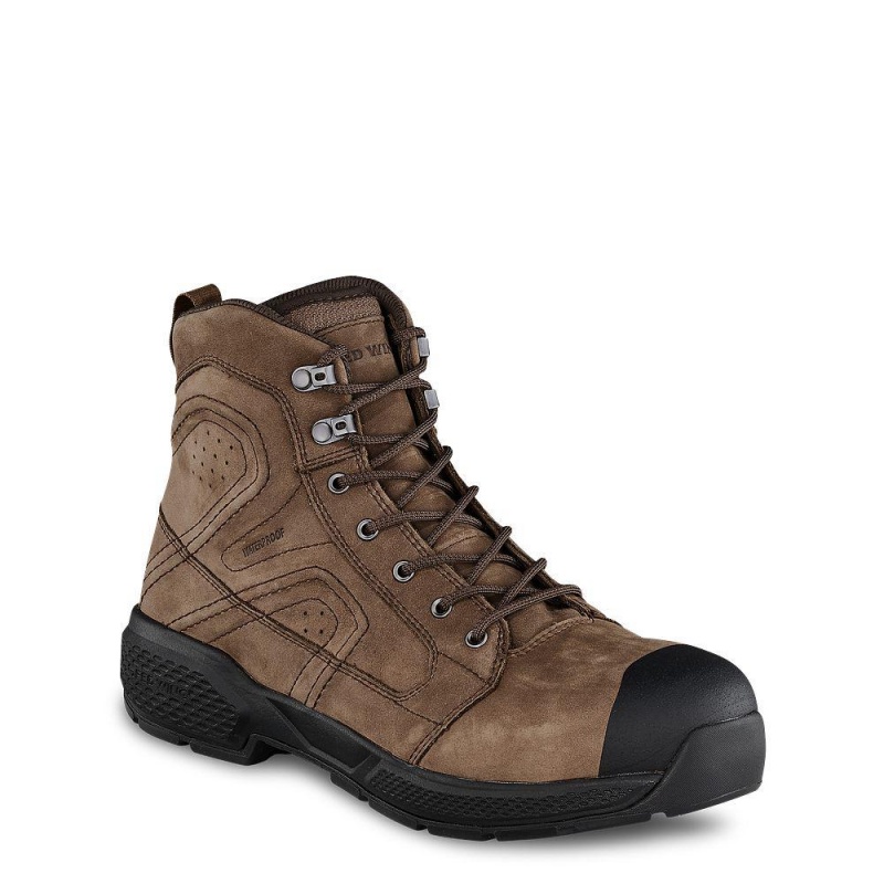 Red Wing Exos Lite 6-inch Vedenpitävät Turva Varvas Miesten Boot Ruskea | 2576PQUKZ