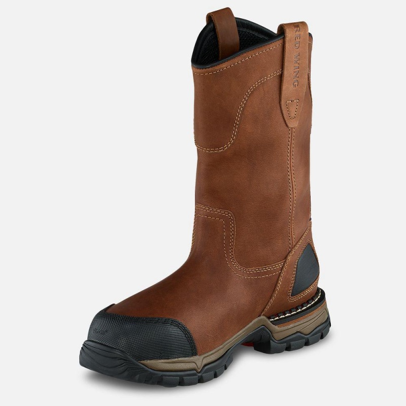 Red Wing FlexForce® 11-inch Vedenpitävät Turva Varvas Pull-On Miesten Boot Punainen | 6901OSEPN