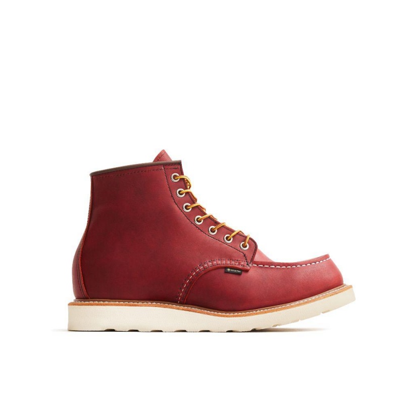 Red Wing Gore-Tex® Moc 6-inch in Russet Vedenpitävät Leather Miesten Boot Viininpunainen | 6134HOVJP