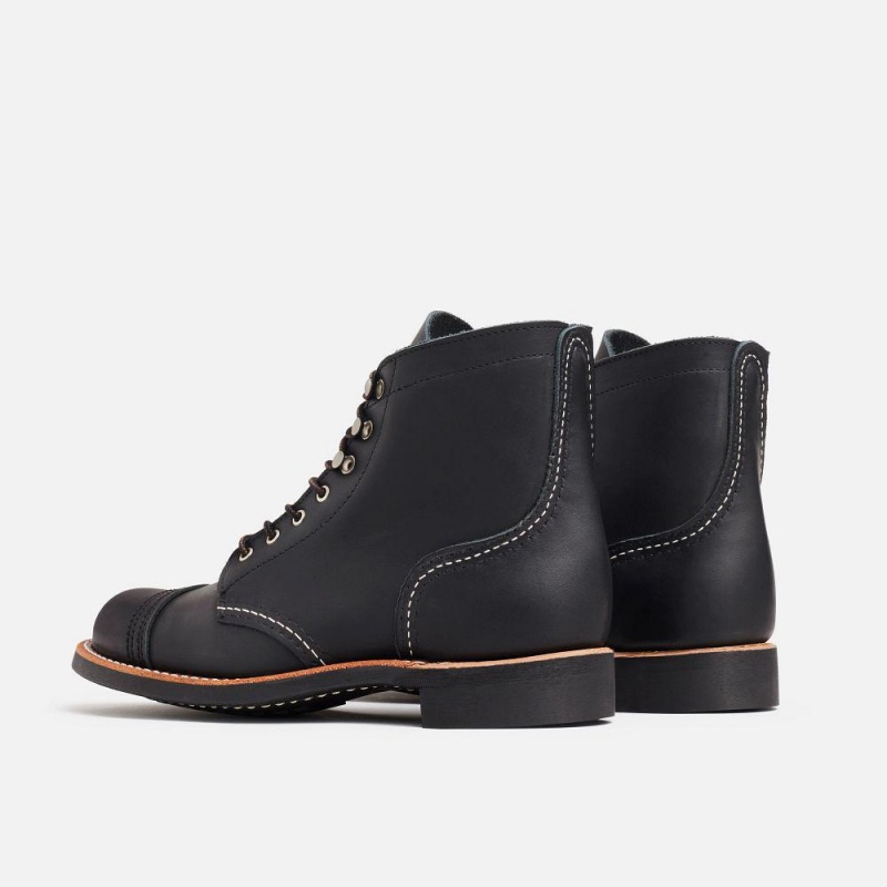 Red Wing Iron Ranger in Boundary Leather Naisten Lyhyet Saappaat Mustat | 3469ZXEBK