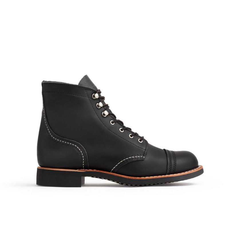 Red Wing Iron Ranger in Boundary Leather Naisten Lyhyet Saappaat Mustat | 3469ZXEBK