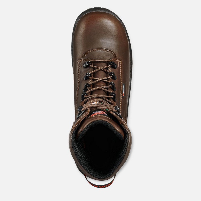 Red Wing King Varvas® 8-inch Insulated, Vedenpitävät CSA Turva Varvas Miesten Boot Mustat Ruskea | 9304TUPSJ