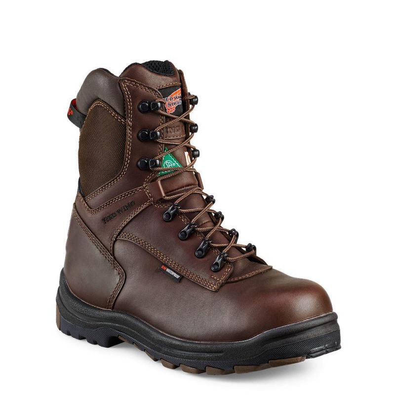 Red Wing King Varvas® 8-inch Insulated, Vedenpitävät CSA Turva Varvas Miesten Boot Mustat Ruskea | 9304TUPSJ