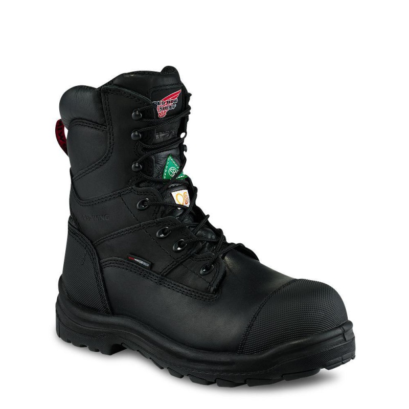 Red Wing King Varvas® 8-inch Vedenpitävät CSA Turva Varvas Miesten Boot Mustat | 6970SOFIX