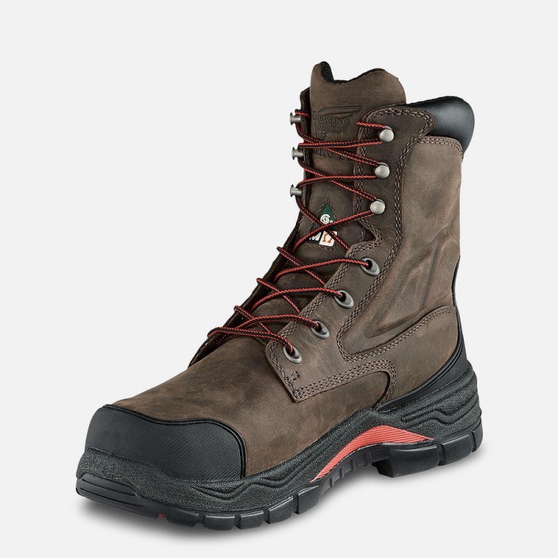 Red Wing King Varvas® ADC 8-inch Vedenpitävät CSA Metguard Turva Varvas Miesten Boot Ruskea | 5340KREGX