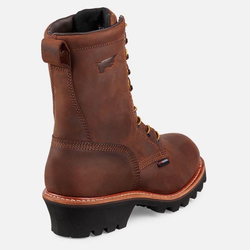 Red Wing LoggerMax 9-inch Insulated, Vedenpitävät Turva Varvas Miesten Teräskärkiset Saappaat Ruskea | 3804QWEBP