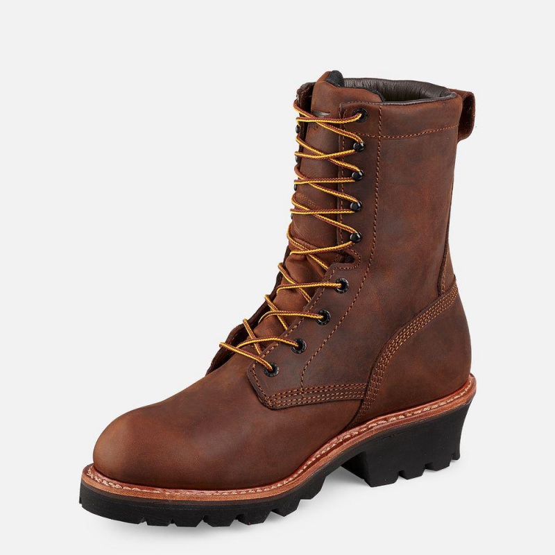 Red Wing LoggerMax 9-inch Insulated, Vedenpitävät Turva Varvas Miesten Teräskärkiset Saappaat Ruskea | 3804QWEBP