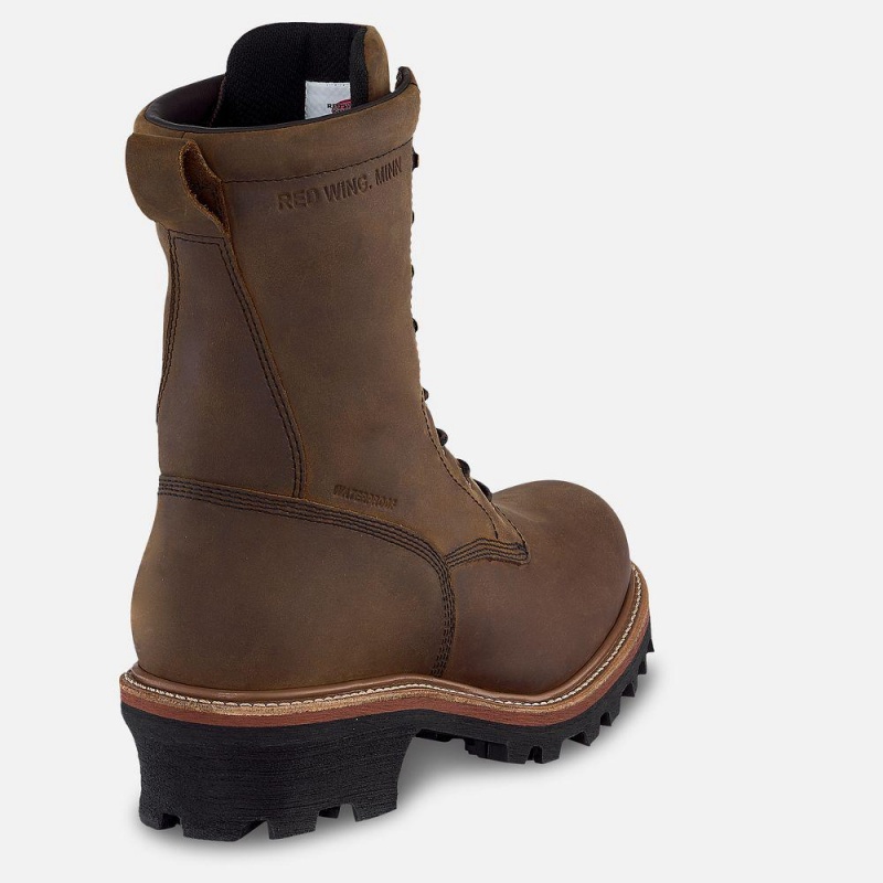 Red Wing LoggerMax 9-inch Insulated, Vedenpitävät Turva Varvas Logger Miesten Teräskärkiset Saappaat Mustat | 5413LOPIF