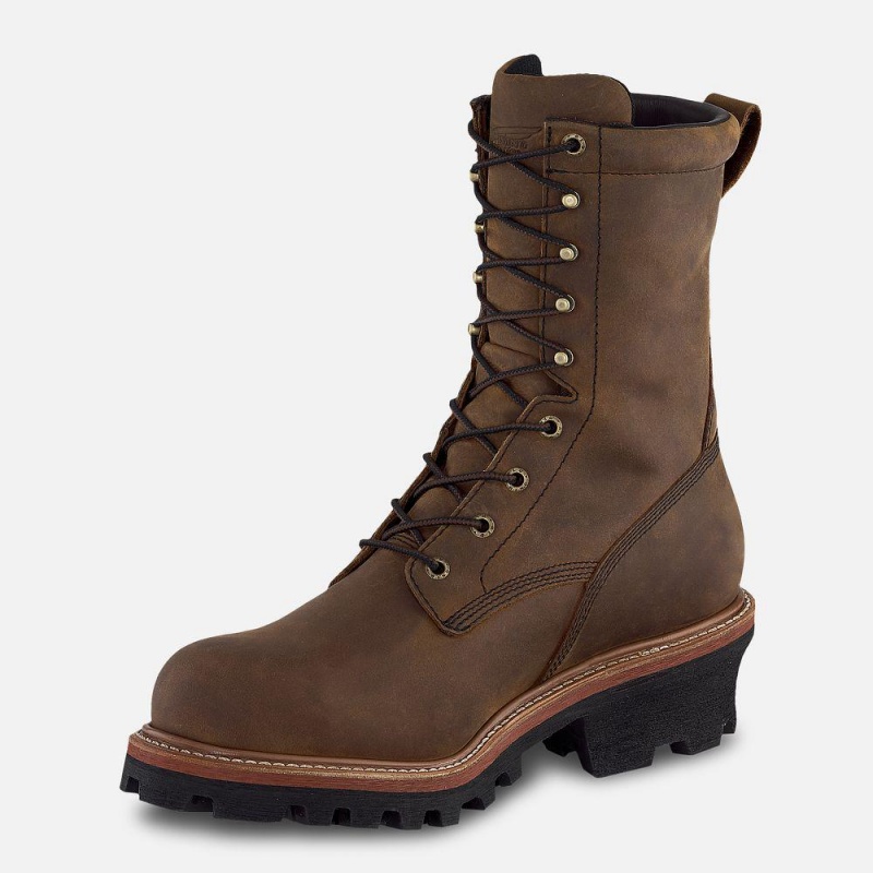 Red Wing LoggerMax 9-inch Insulated, Vedenpitävät Turva Varvas Logger Miesten Teräskärkiset Saappaat Mustat | 5413LOPIF