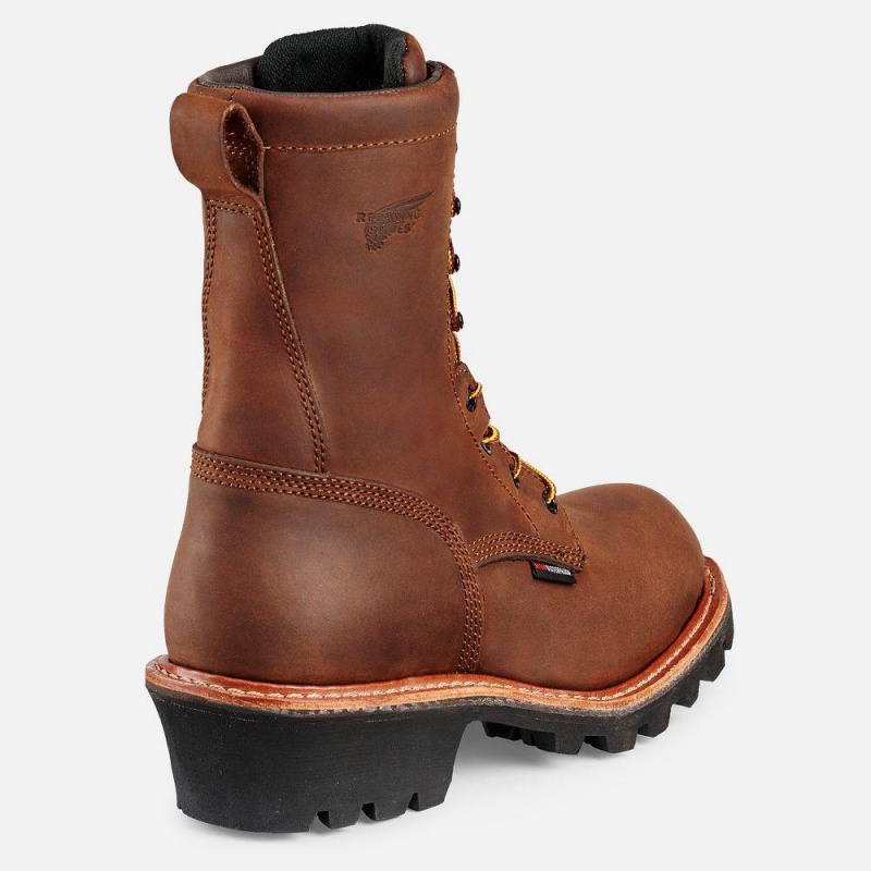 Red Wing LoggerMax 9-inch Vedenpitävät Soft Varvas Miesten Boot Ruskea | 0297JAONX