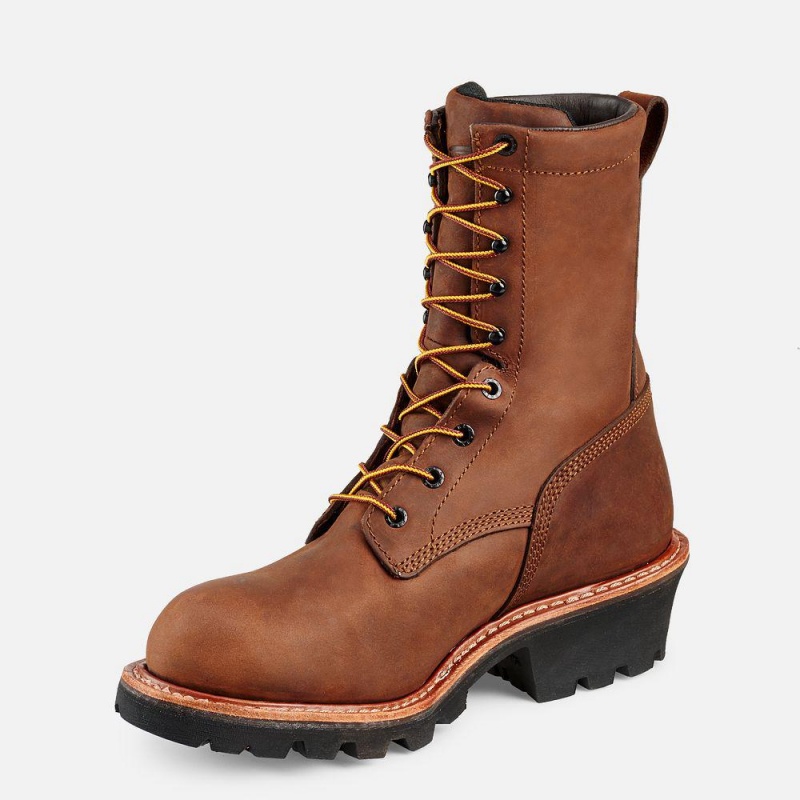 Red Wing LoggerMax 9-inch Vedenpitävät Soft Varvas Miesten Boot Ruskea | 0297JAONX