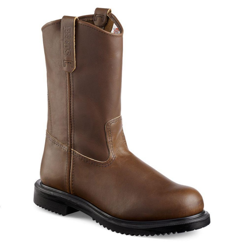 Red Wing SuperSole® 11-inch Turva Varvas Pull-On Miesten Teräskärkiset Saappaat Mustat | 0938OYCBL