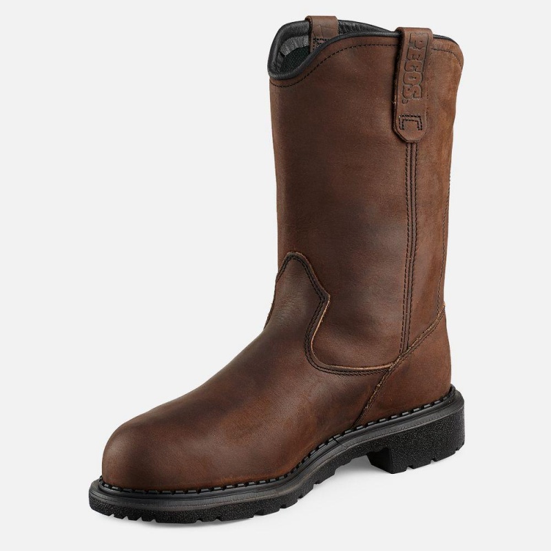 Red Wing SuperSole® 11-inch Vedenpitävät Turva Varvas Metguard Pull-On Miesten Teräskärkiset Saappaat Ruskea | 2435OHJZM