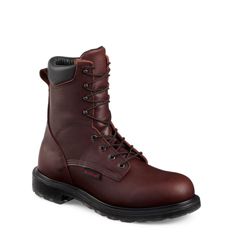 Red Wing SuperSole® 2.0 8-inch Turva Varvas Miesten Teräskärkiset Saappaat Viininpunainen | 5716HBWQR