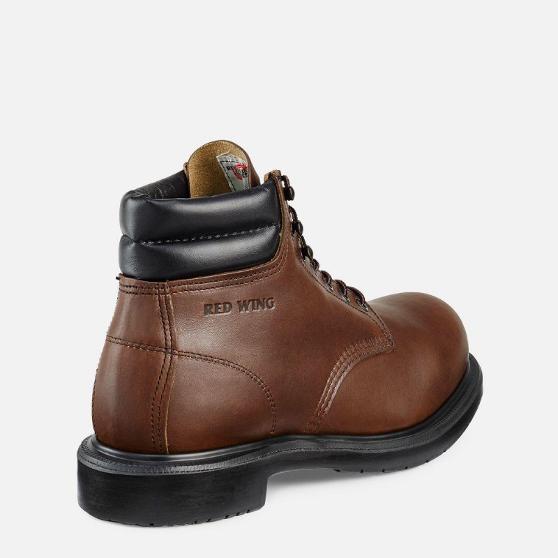 Red Wing SuperSole® 6-inch Turva Varvas Miesten Teräskärkiset Saappaat Ruskea | 0826LPYFI