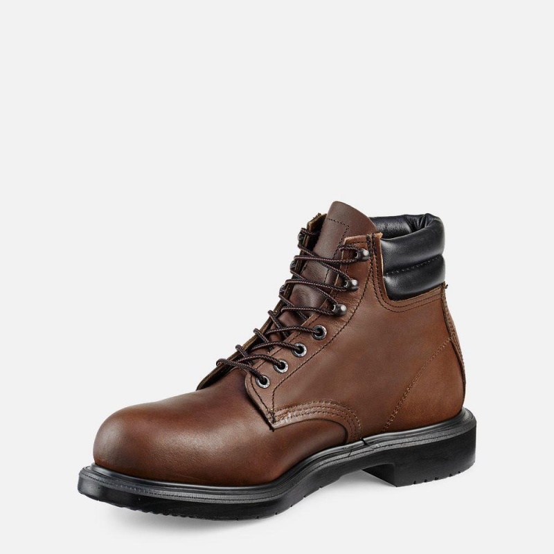 Red Wing SuperSole® 6-inch Turva Varvas Miesten Teräskärkiset Saappaat Ruskea | 0826LPYFI