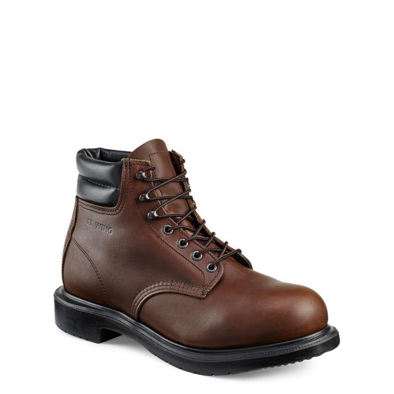 Red Wing SuperSole® 6-inch Turva Varvas Miesten Teräskärkiset Saappaat Ruskea | 0826LPYFI