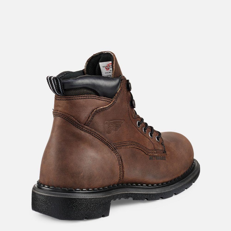 Red Wing SuperSole® 6-inch Vedenpitävät Turva Varvas Metguard Miesten Teräskärkiset Saappaat Ruskea | 9135QOLXK