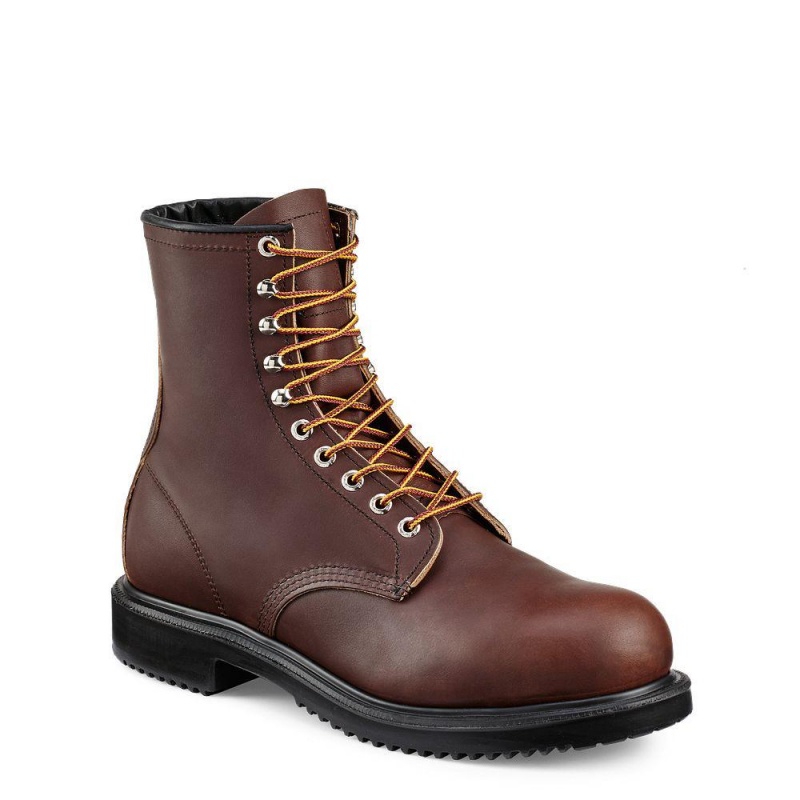 Red Wing SuperSole® 8-inch Turva Varvas Miesten Teräskärkiset Saappaat Mustat | 4198MAIOC