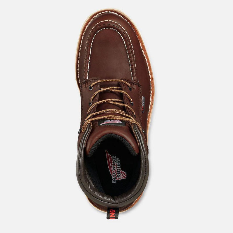 Red Wing Traction Tred 6-inch Vedenpitävät Turva Varvas Miesten Boot Ruskea | 3286SGQYF