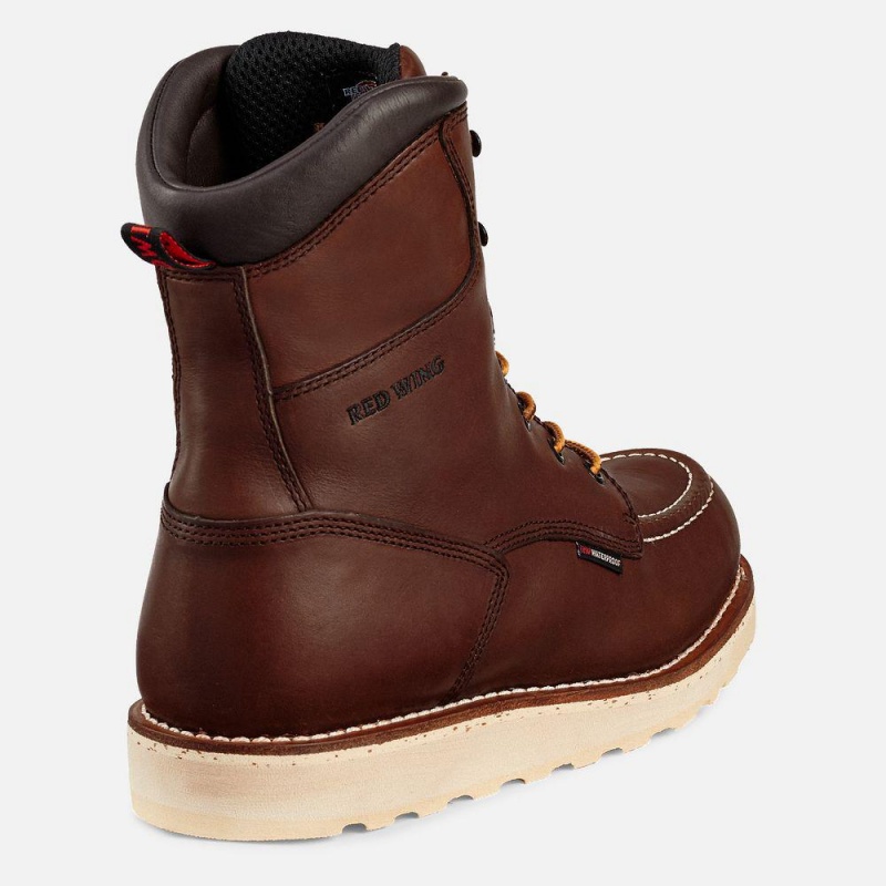 Red Wing Traction Tred 8-inch Vedenpitävät Turva Varvas Miesten Boot Ruskea | 1698YFAJO