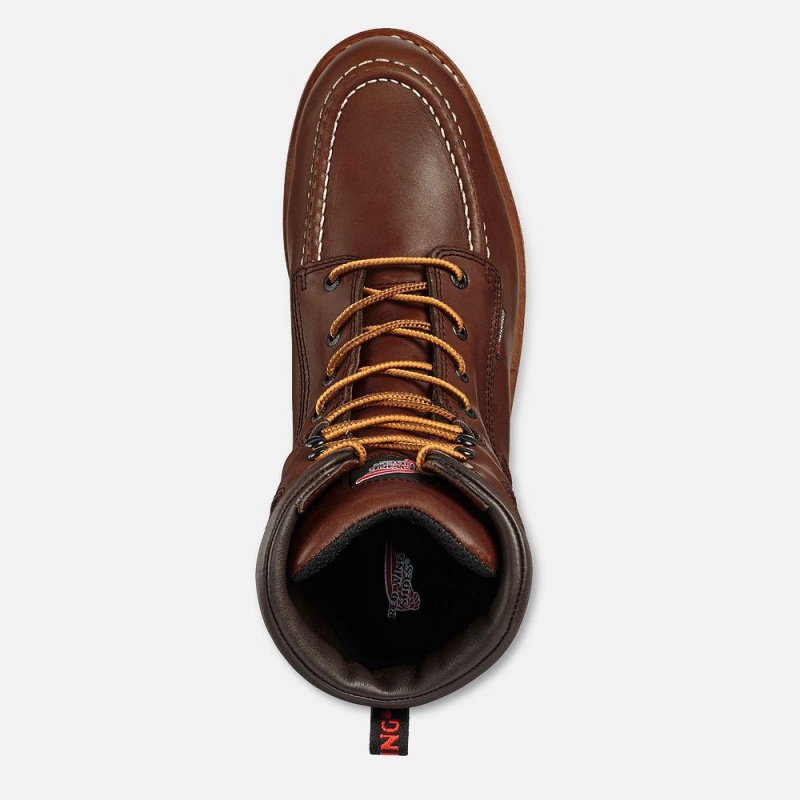 Red Wing Traction Tred 8-inch Vedenpitävät Turva Varvas Miesten Boot Ruskea | 1698YFAJO