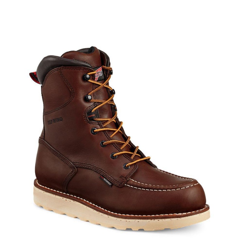 Red Wing Traction Tred 8-inch Vedenpitävät Turva Varvas Miesten Boot Ruskea | 1698YFAJO