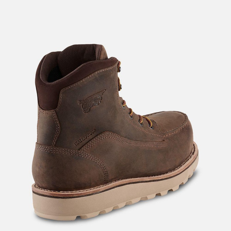 Red Wing Traction Tred Lite 6-inch Vedenpitävät Turva Varvas Miesten Boot Tan | 7523VBZDO