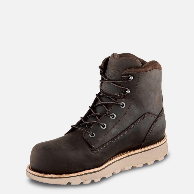 Red Wing Traction Tred Lite 6-inch Vedenpitävät Turva Varvas Miesten Boot Tan | 7091UFQAO